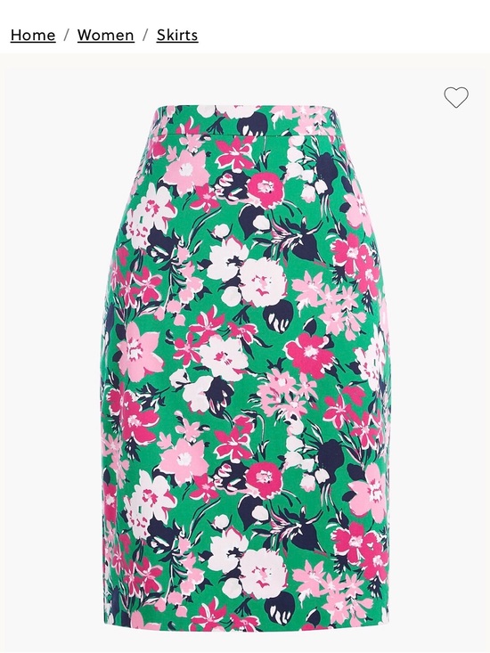 J. Crew Dresses & Skirts - J. Crew Sateen Green Floral Pencil Skirt with Pink Blooms